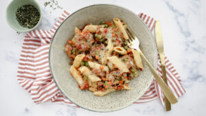 Pork & pasta bake with rosemary & cheese recipe