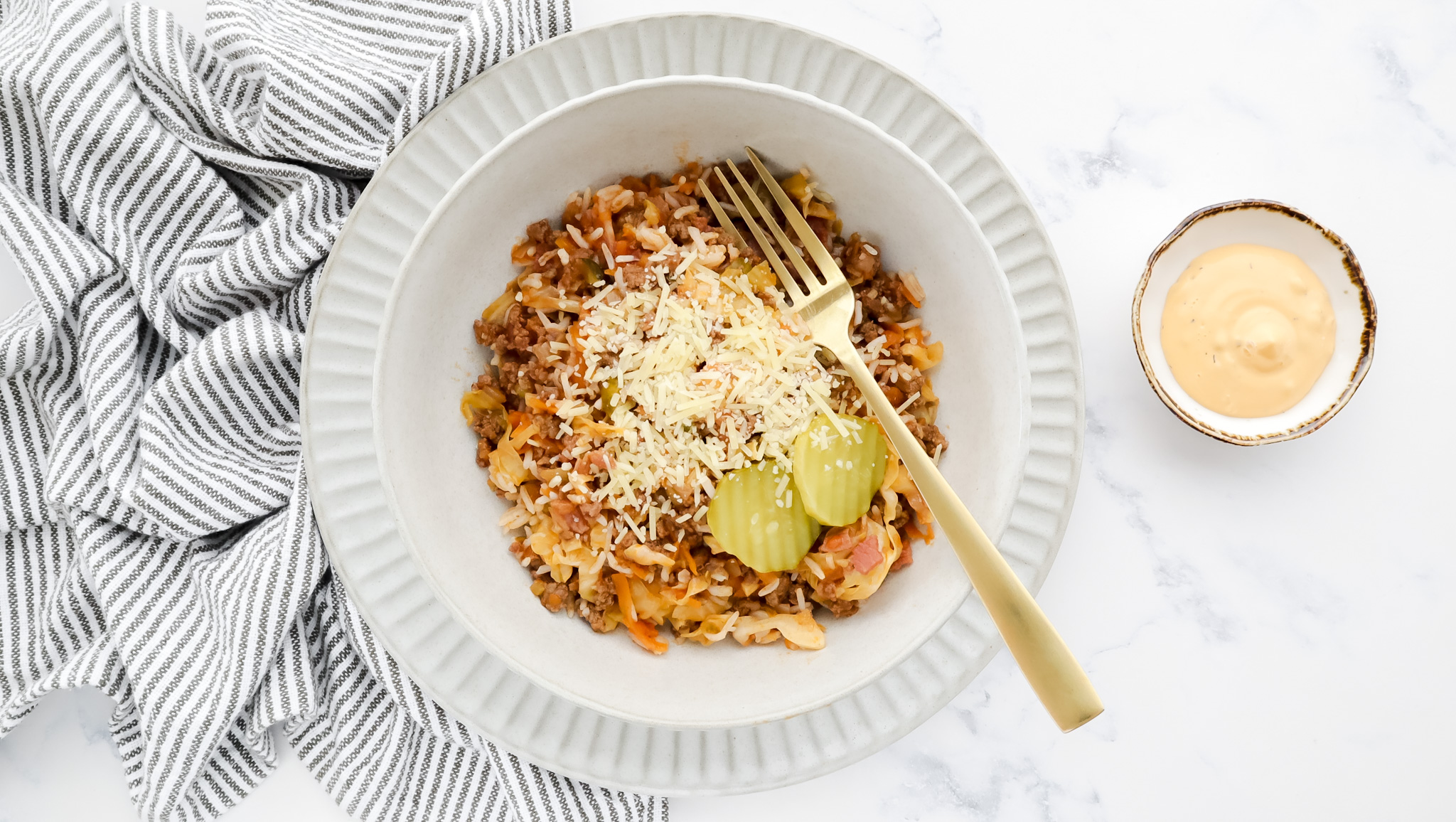 Beef burger & stir-fry fusion with burger sauce recipe