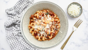 Beef ragu with veggies & cheese recipe