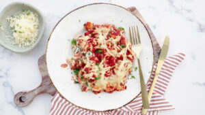 Cheesy spinach & ricotta pasta bake recipe