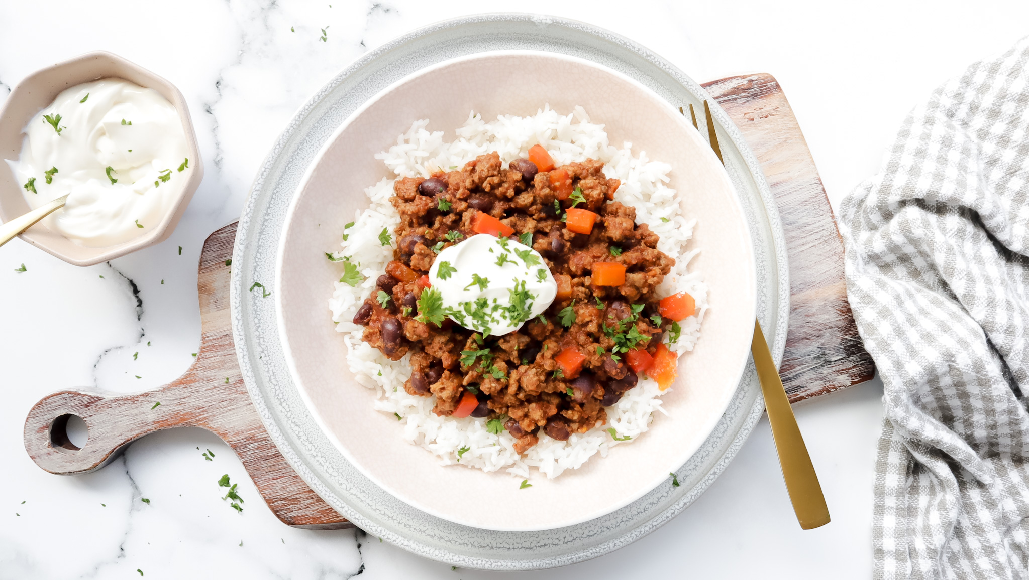 Mexican lentils & black beans with rice & avocado recipe