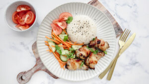 Vietnamese chicken with sweet coconut rice & pickled salad recipe
