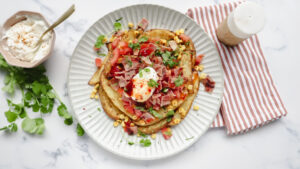 Mexican loaded wedges with bacon, avocado & sour cream recipe