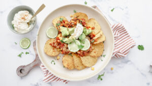 Mexican shredded chicken with nachos & cheese recipe
