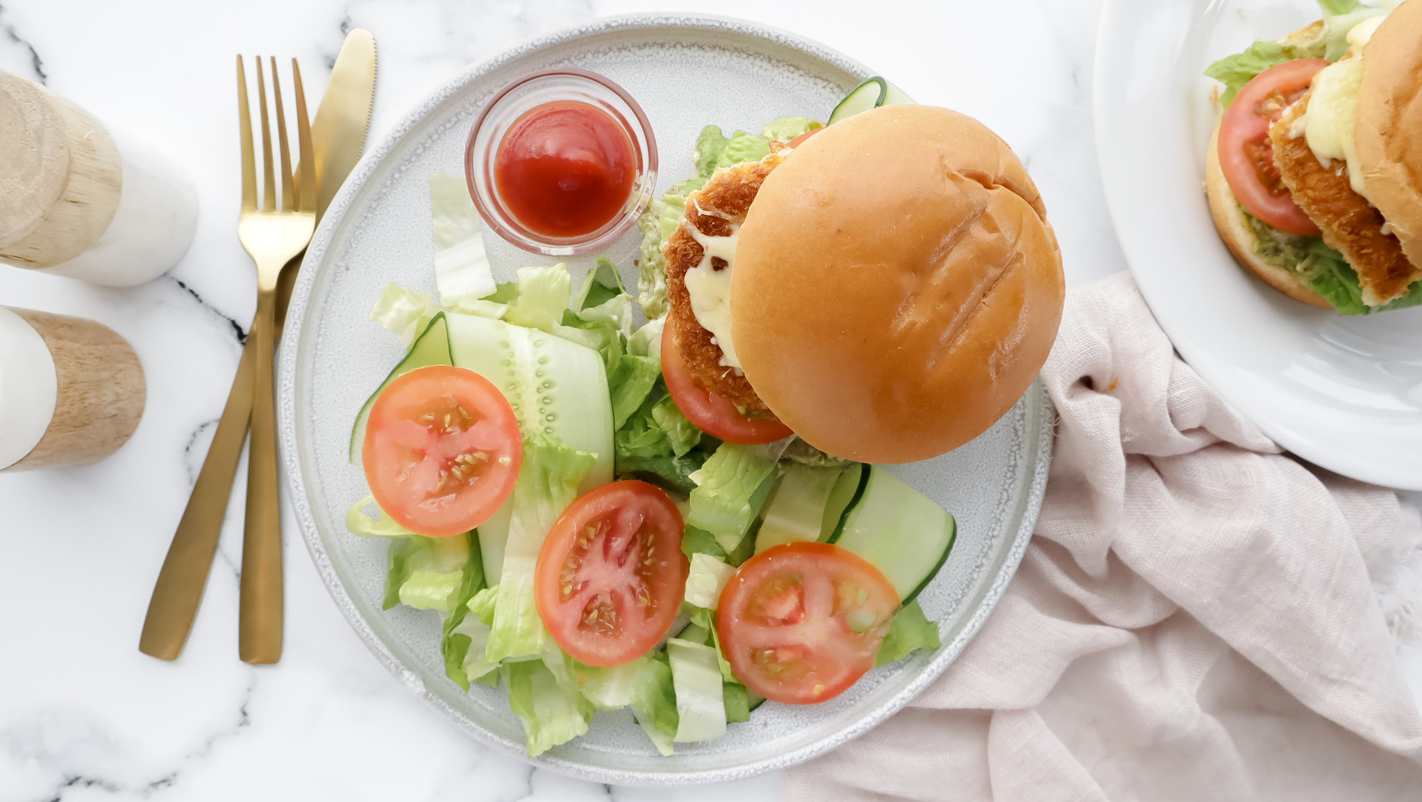 Crispy chicken fillet & mozzarella burger with basil pesto mayo recipe