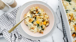 Cheesy gnocchi gratin with cauli & butternut pumpkin recipe