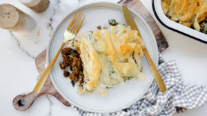 Moroccan lamb, spinach & ricotta filo pie recipe