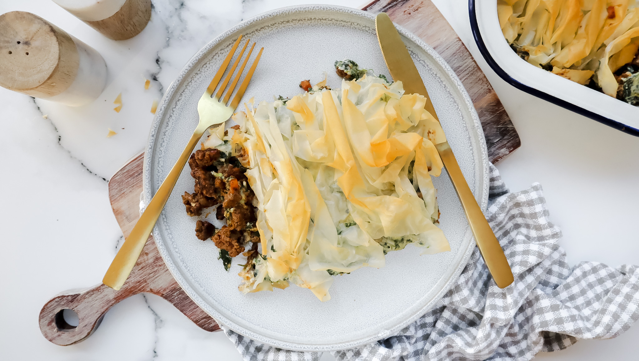 Moroccan lamb, spinach & ricotta filo pie recipe