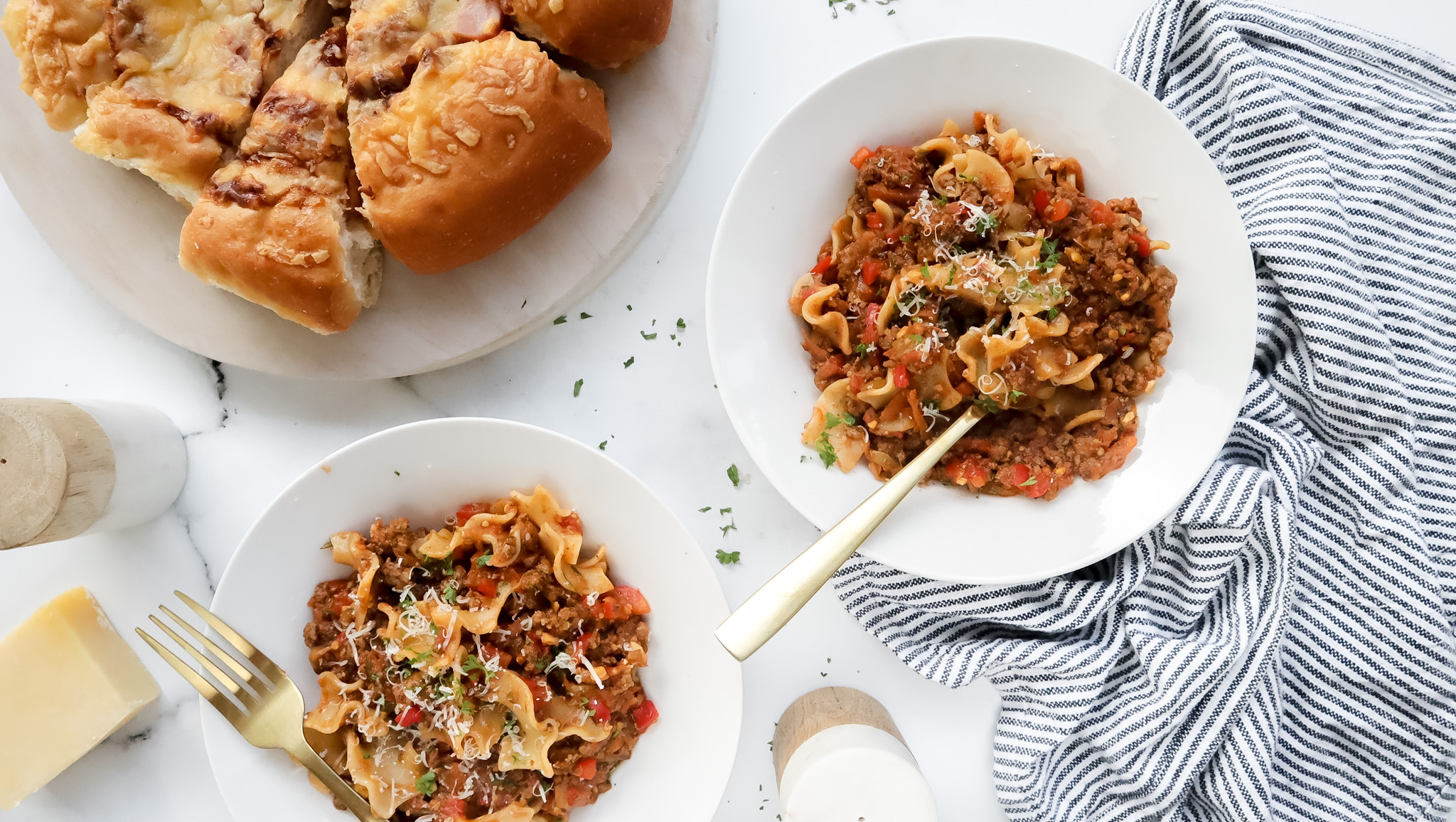 Italian beef & veggie ragù with cheesy focaccia bread recipe
