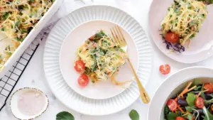 Bacon & pasta frittata with garden salad recipe Family-Friendly Meal Planning Subscription Weekly Shoppable Dinner Recipes Easy Meal Plans with Shopping Lists