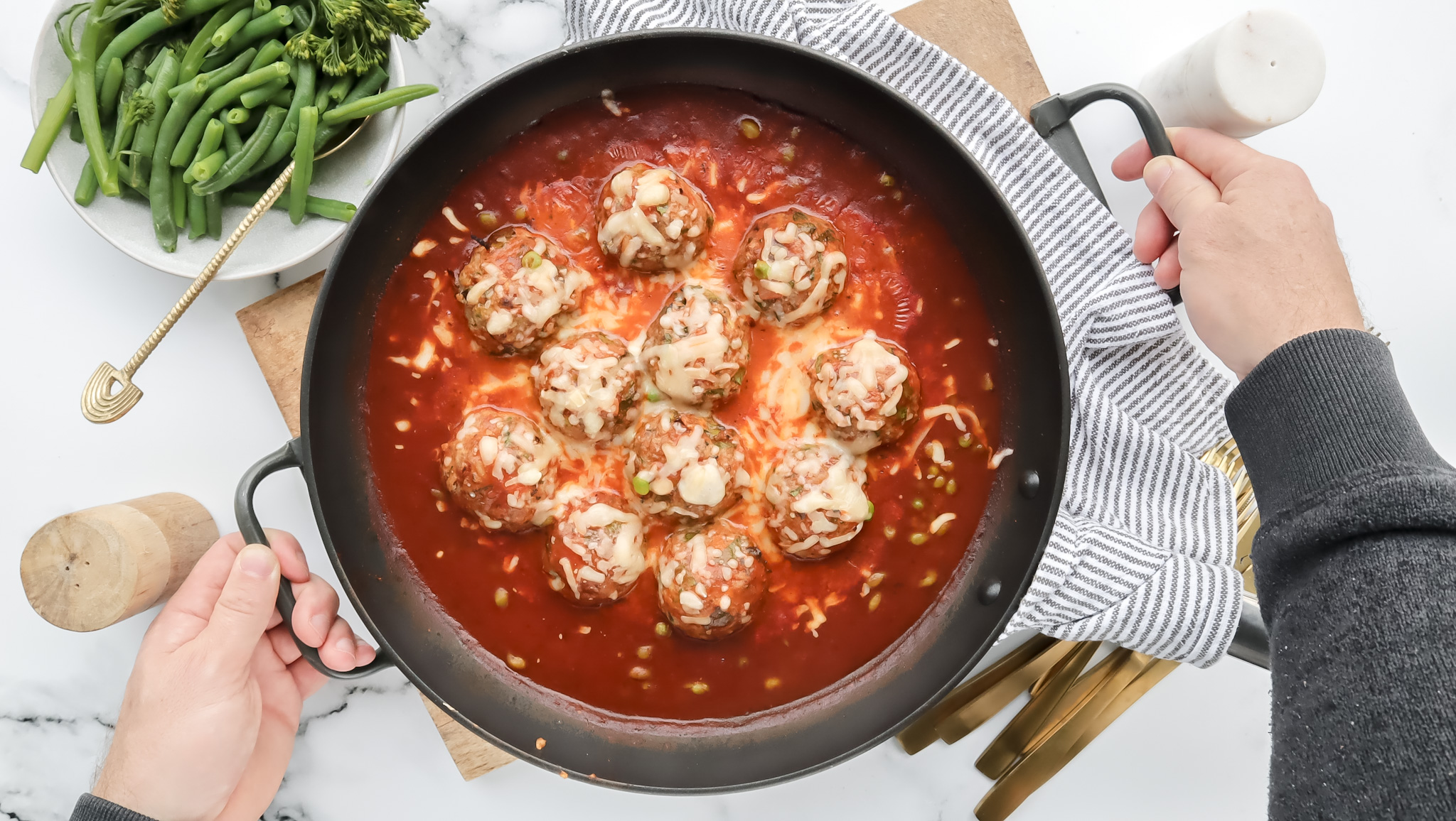 Baked veggie & beef porcupine meatballs with mozzarella & steamed greens recipe family friendly nutritious recipes