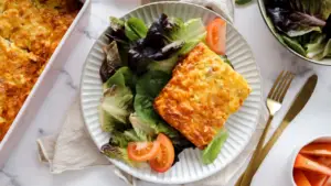 Cheesy ham & veggie quiche with salad Family-Friendly Meal Planning Subscription Weekly Shoppable Dinner Recipes Easy Meal Plans with Shopping Lists