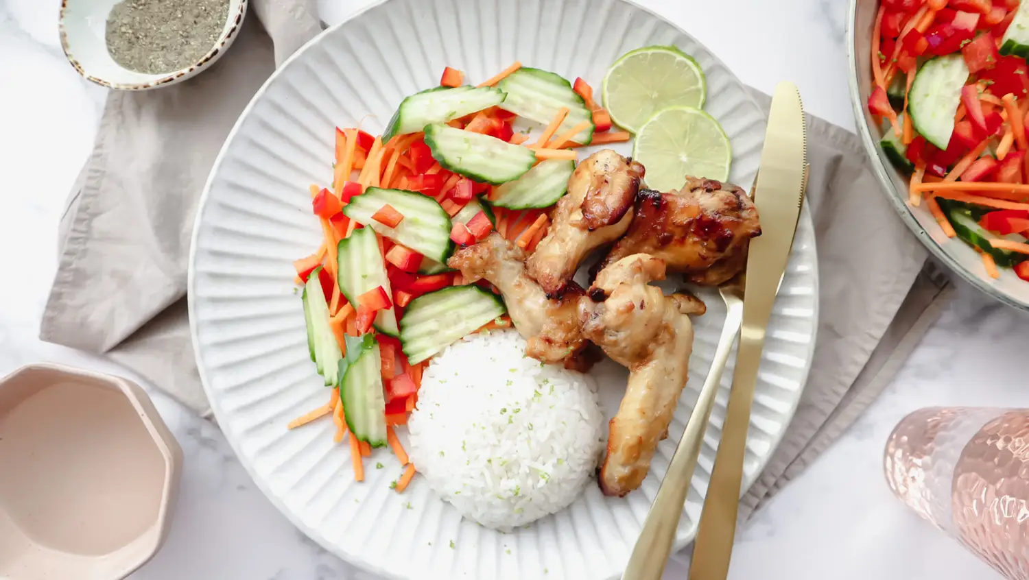 Creamy honey soy chicken nibbles with rice & salad Family-Friendly Meal Planning Subscription Weekly Shoppable Dinner Recipes Easy Meal Plans with Shopping Lists