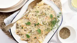Creamy pork & leek pasta bake with herbed crumb recipe Family-Friendly Meal Planning Subscription Weekly Shoppable Dinner Recipes Easy Meal Plans with Shopping Lists
