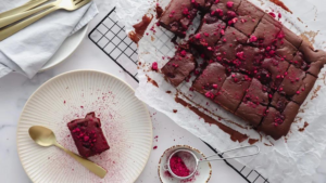 Healthier chocolate berry brownie recipe