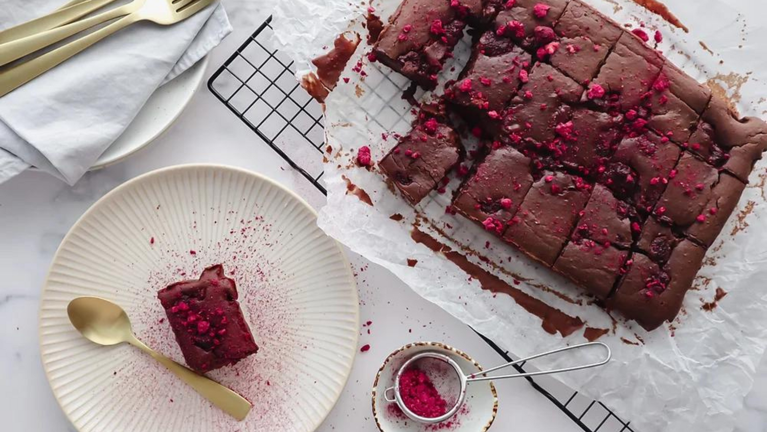 Healthier chocolate berry brownie recipe