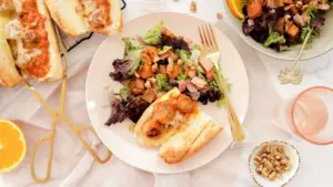 Lamb meatball subs with sweet potato & bacon rocket salad Family-Friendly Meal Planning Subscription Weekly Shoppable Dinner Recipes Easy Meal Plans with Shopping Lists