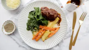 Mini meatloaves with gravy, parmesan loaded chips & broccoli Family-Friendly Meal Planning Subscription Weekly Shoppable Dinner Recipes Easy Meal Plans with Shopping Lists