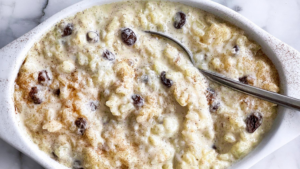 Healthier creamy rice pudding meal planning