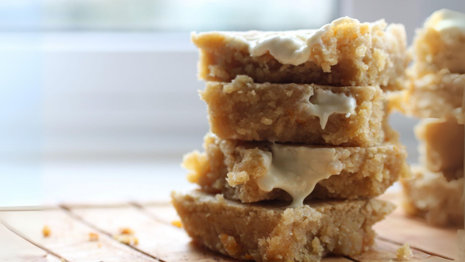 Healthier white chocolate blondies